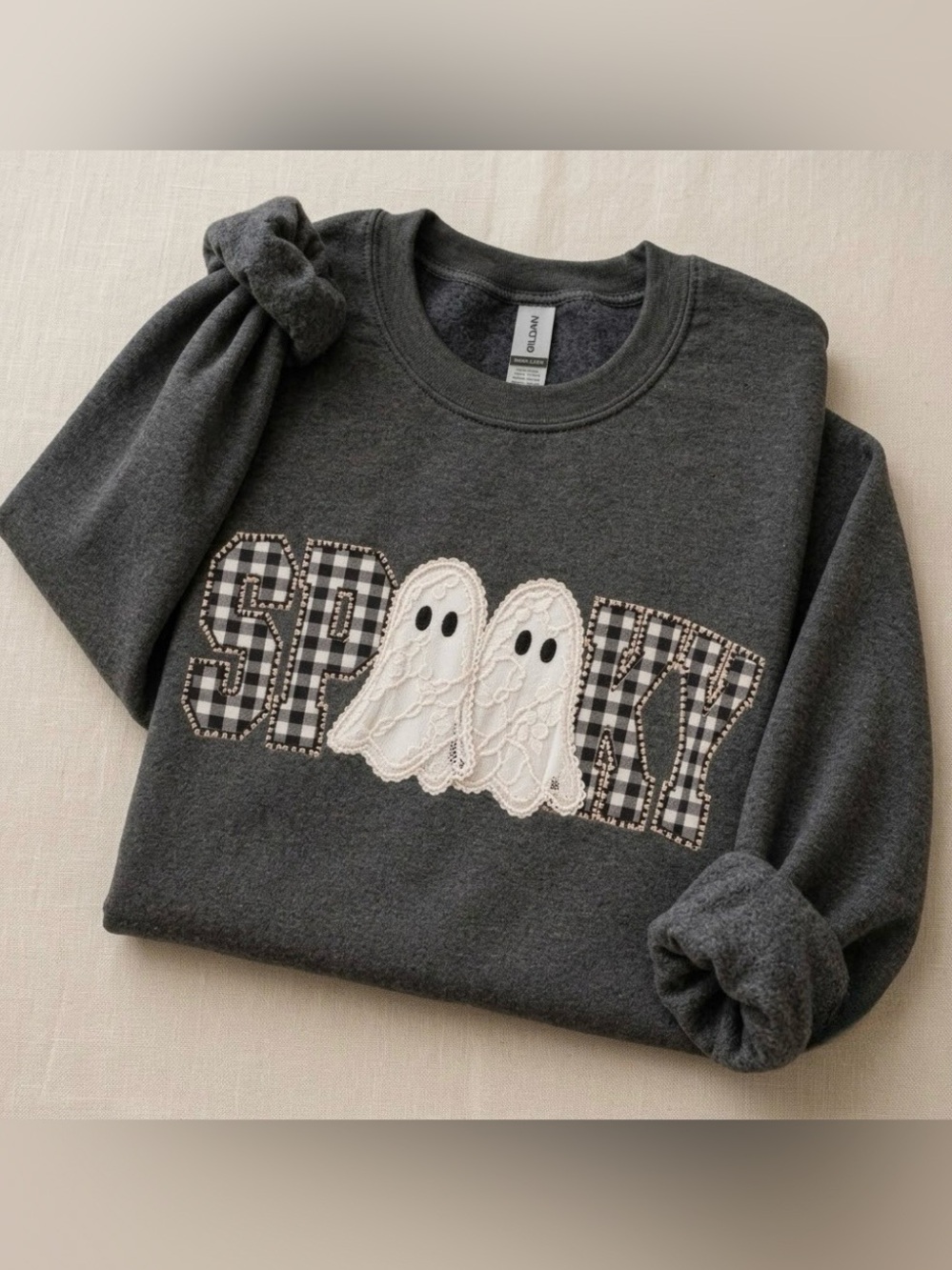 Spooky Ghost Cozy Halloween Graphic Sweatshirt - Print